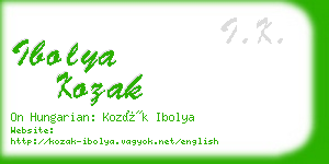 ibolya kozak business card